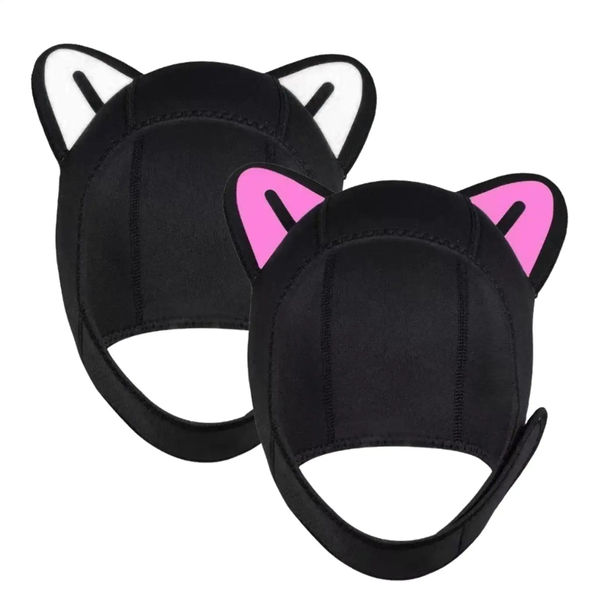 Women's Cat Ear Neoprene Diving Hood with Chin Straps Neoprene Diving Hood PLUSH