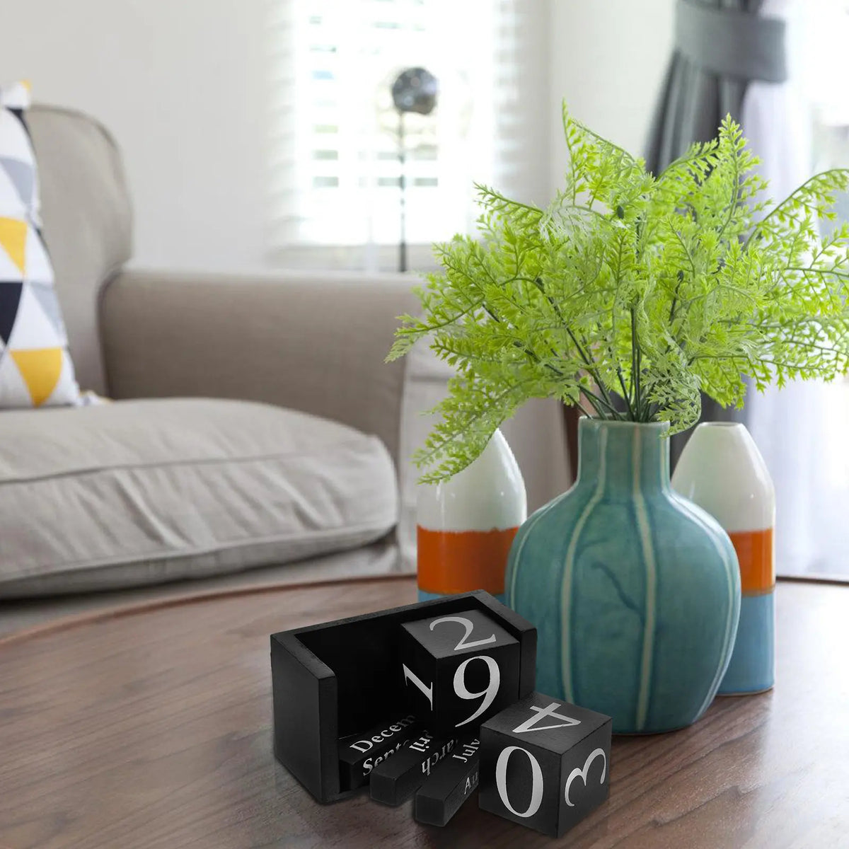 Vintage Wooden Block Flip Calendar – Reusable Desk Décor Desk Block Calendar PLUSH Default Title