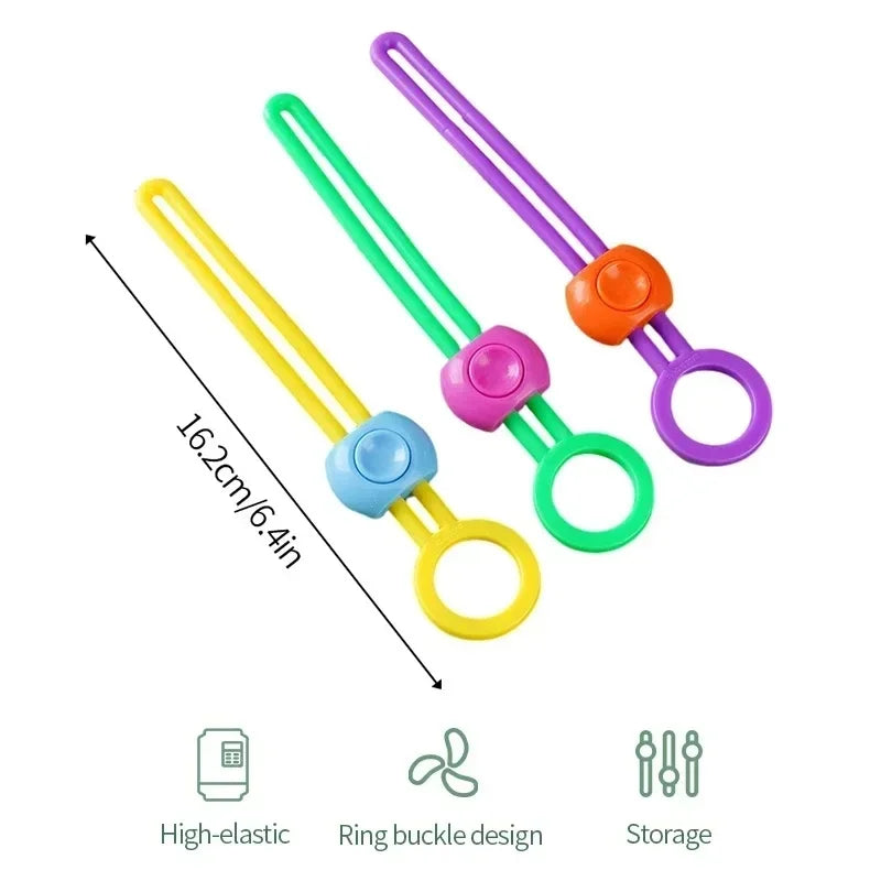 3-Pack Silicone Food Bag Sealing Clips | Adjustable Kitchen Straps Food Bag Sealing Clips PLUSH