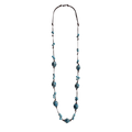 Bohemian Ceramic Beaded Long Necklace | Ethnic Vintage Style Beaded Long Necklace PLUSH Blue