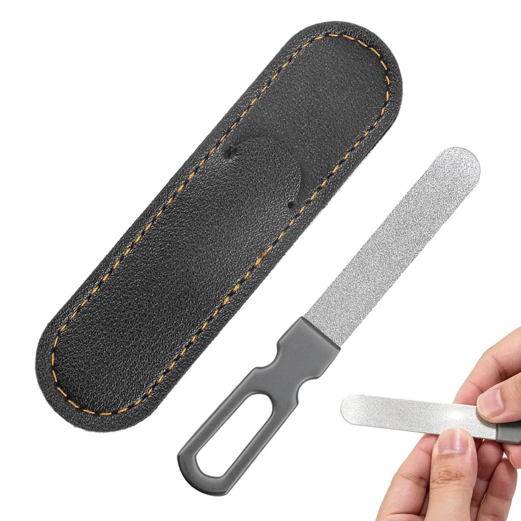 Double-Sided Stainless Steel Diamond Grit Nail File Nail File Buffer PLUSH