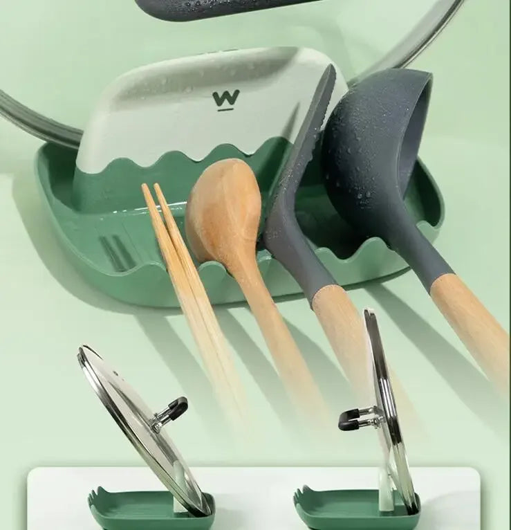 Pan Lid Holder & Spatula Rest – Kitchen Organizer Stand Kitchen Utensil Holder PLUSH