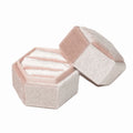Velvet Hexagon Ring Box – Double Slot Jewelry Display Case Ring Display Box PLUSH Pink