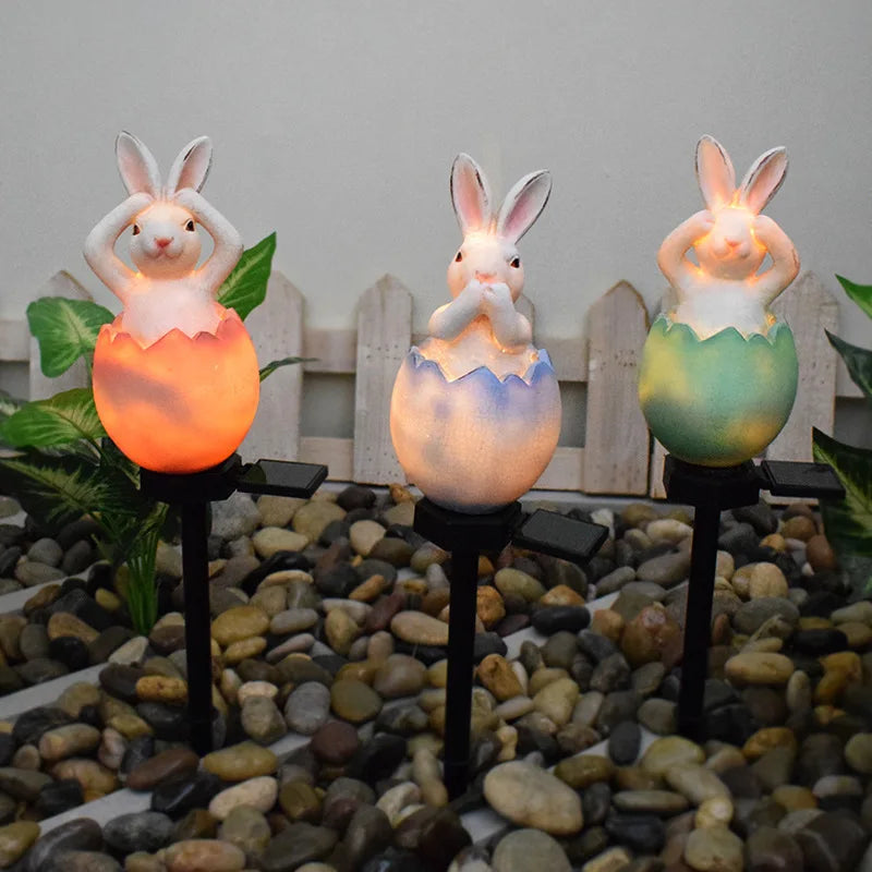 Solar Easter Egg Stake Lights – Waterproof Outdoor Garden Decor Solar Stake Lights PLUSH