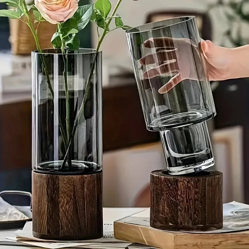 Retro Glass Decorative Vase | Elegant Living Room Table Decor Decorative Glass Vase PLUSH