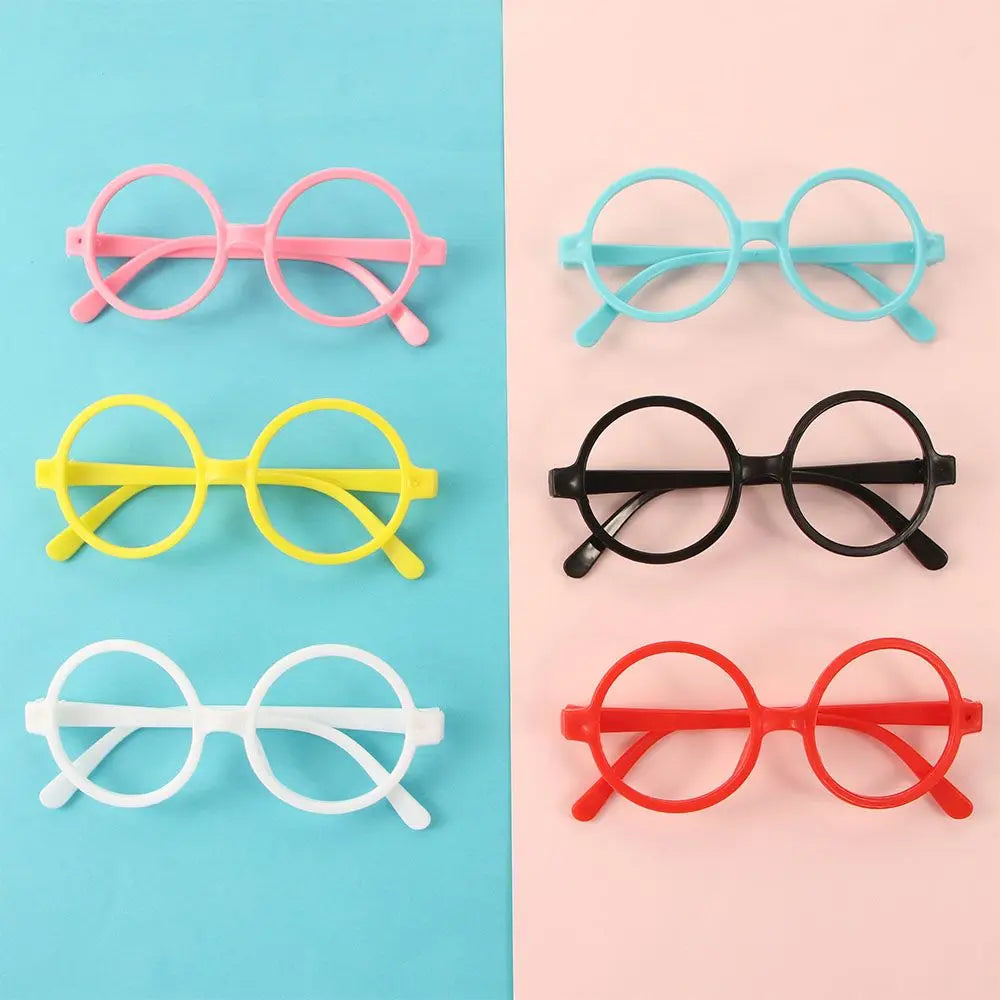 Round Fashion Glasses Frames – Lens-Free Kids Unisex PP Fashion Glasses Frame PLUSH