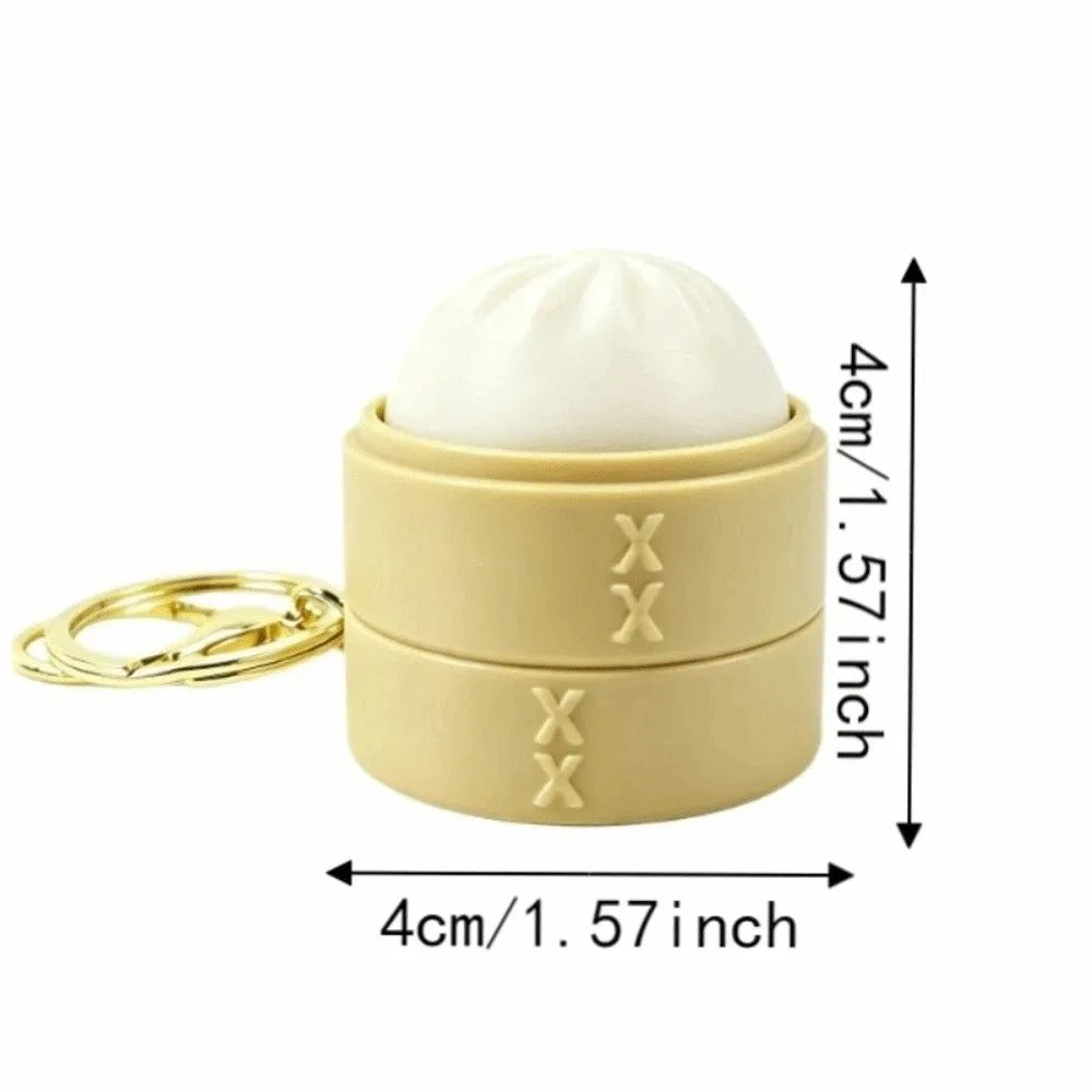 Mini Bun Keychain – Satisfying Click, Cute Weave Design Novelty Keychain Charm PLUSH