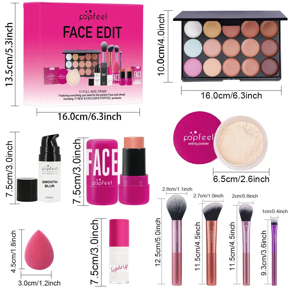 POPFEEL 11-Piece All-in-One Makeup Gift Set for Women & Girls Makeup Gift Set PLUSH
