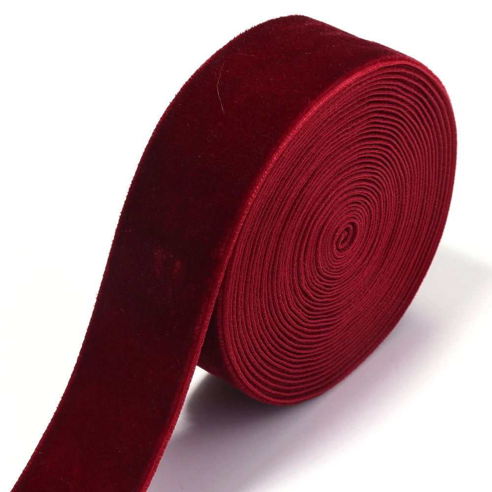 Single Face Velvet Ribbon 1.5" Black Wine Red – 5-10 Yds/Roll Velvet Craft Ribbon PLUSH WR32mm x 5yards 1roll
