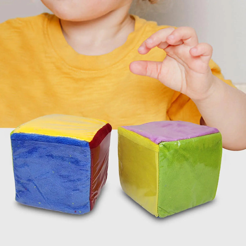 Foam Learning Dice with Clear Pockets – 2pc Soft Cube Set Educational Foam Dice PLUSH
