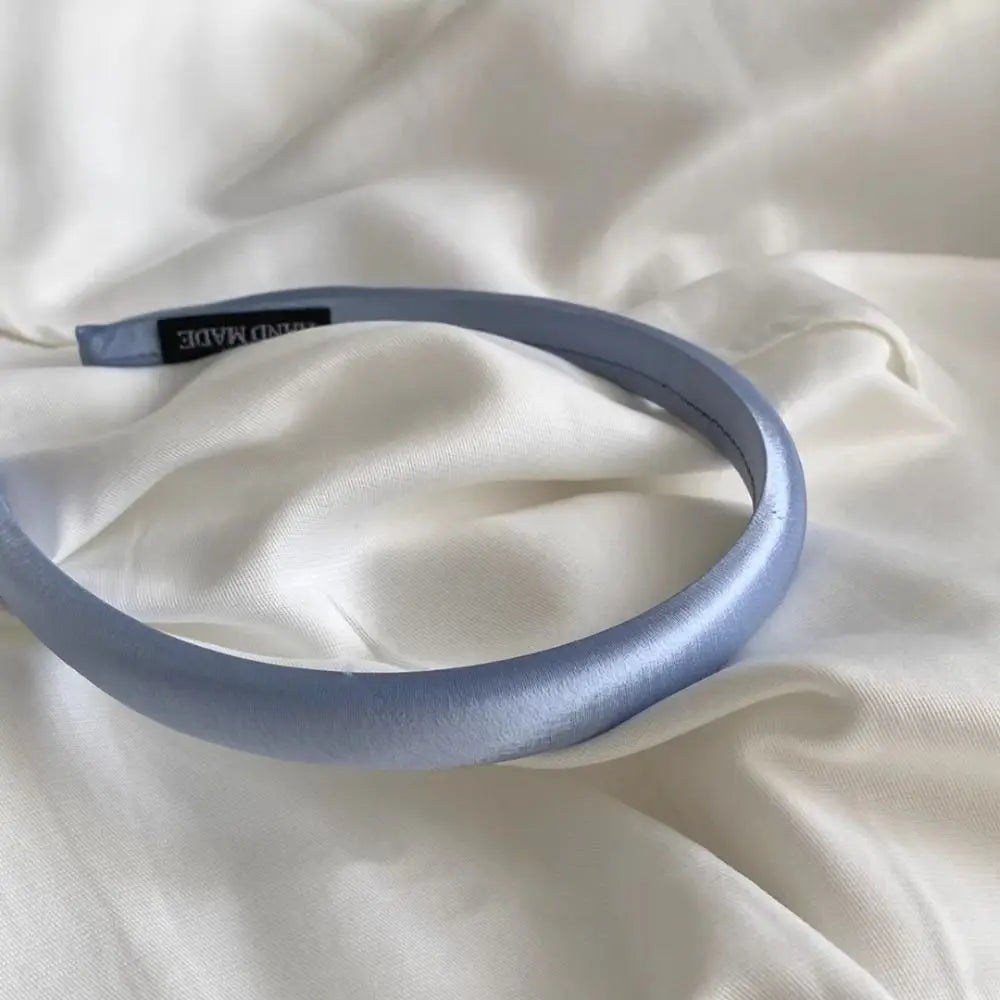 Silk Satin Headband for Women – Korean Style Hair Hoop Satin Headband PLUSH blue