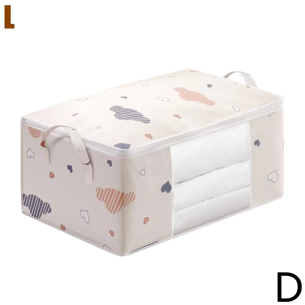 Dustproof Quilt Storage Bag with Handle – Foldable Organizer Quilt Storage Bag PLUSH D