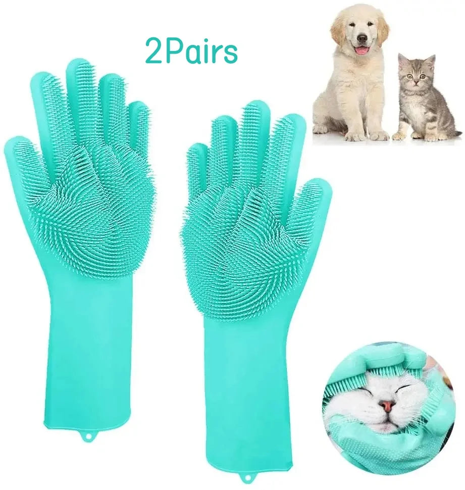 Silicone Pet Grooming Glove – Dog & Cat Hair Removal Brush Pet Grooming Glove PLUSH
