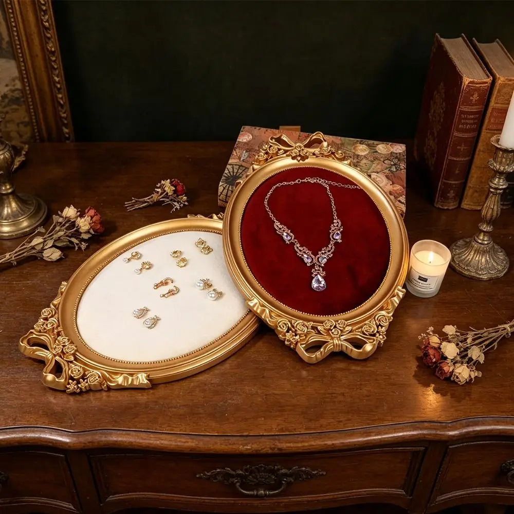 Vintage Velvet Jewelry Display Tray – Retro Organizer Stand Jewelry Display Tray PLUSH