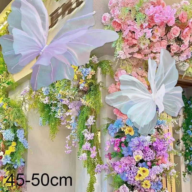 3D Artificial Butterfly Decor 45–50cm | Wedding Photo Prop Artificial Butterfly Decor PLUSH