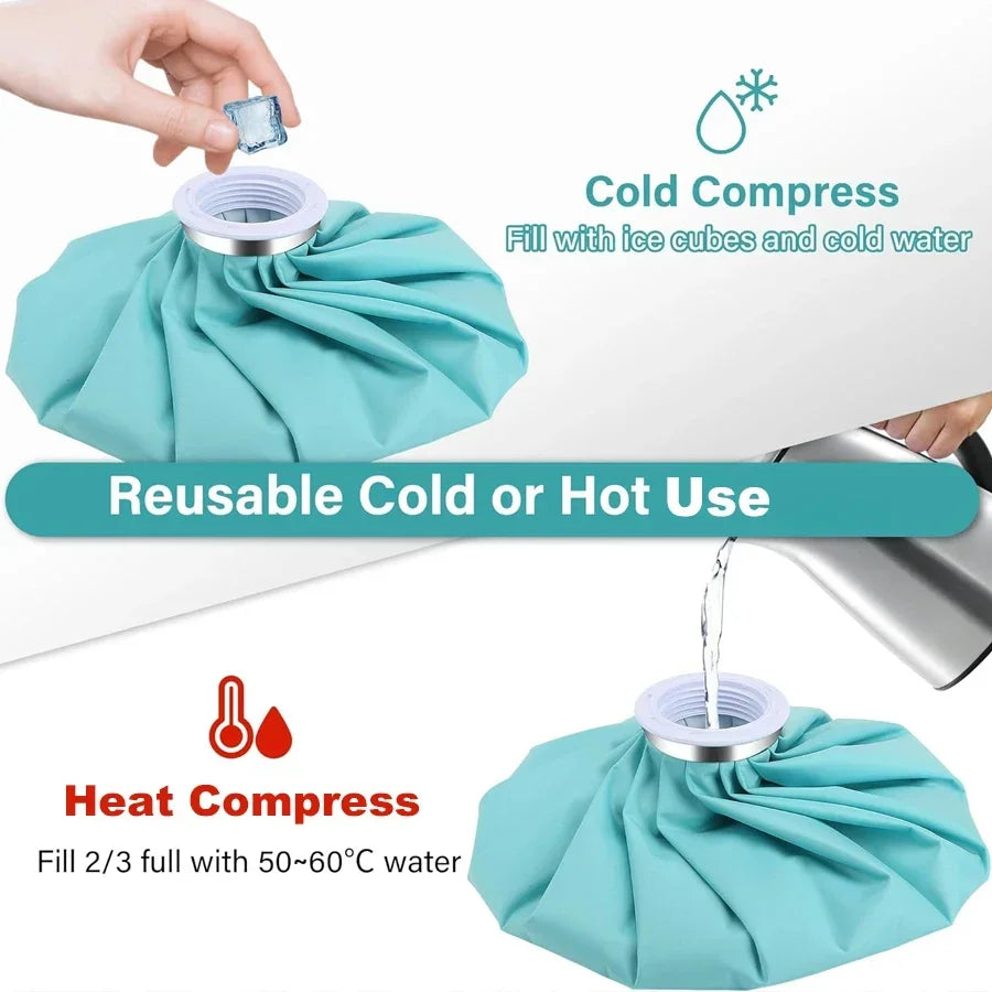 Reusable Ice Bag Hot & Cold Compress 6" 9" 11" – Knee & Head Hot Cold Ice Bag PLUSH