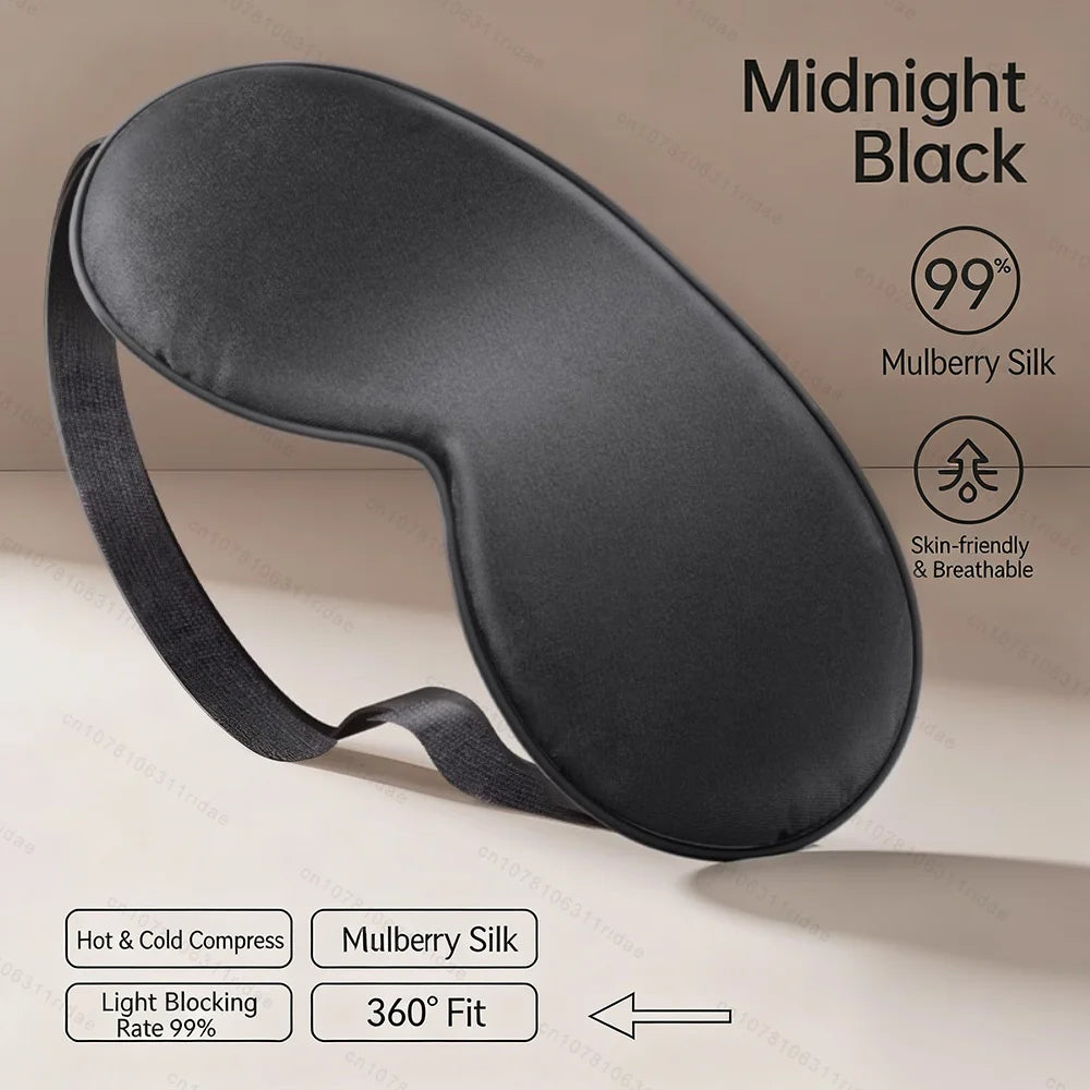 MERALL Mulberry Silk Sleep Eye Mask – 3D Blackout Eyeshade Silk Sleep Eye Mask PLUSH blue 1