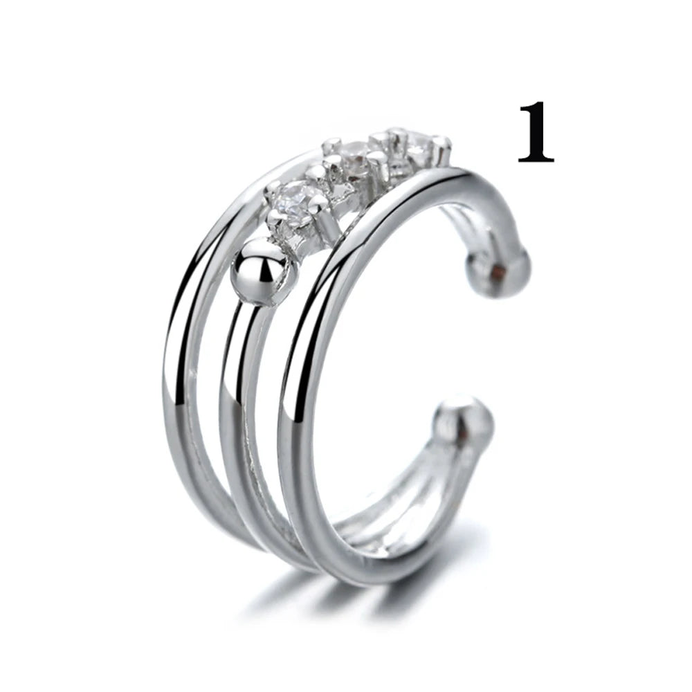 Crystal Multi-Layer Ear Cuffs – Non-Piercing Clip Earrings Clip-On Ear Cuffs PLUSH 1