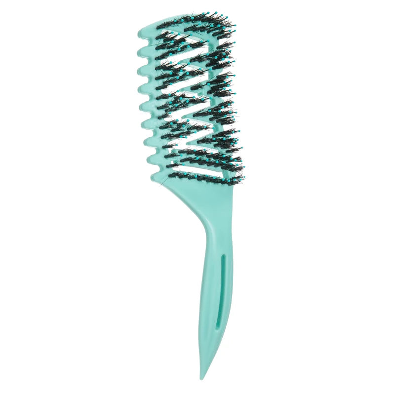 Curl Defining Vented Brush for Curly & Wavy Hair Styling Curl Styling Brush PLUSH Green