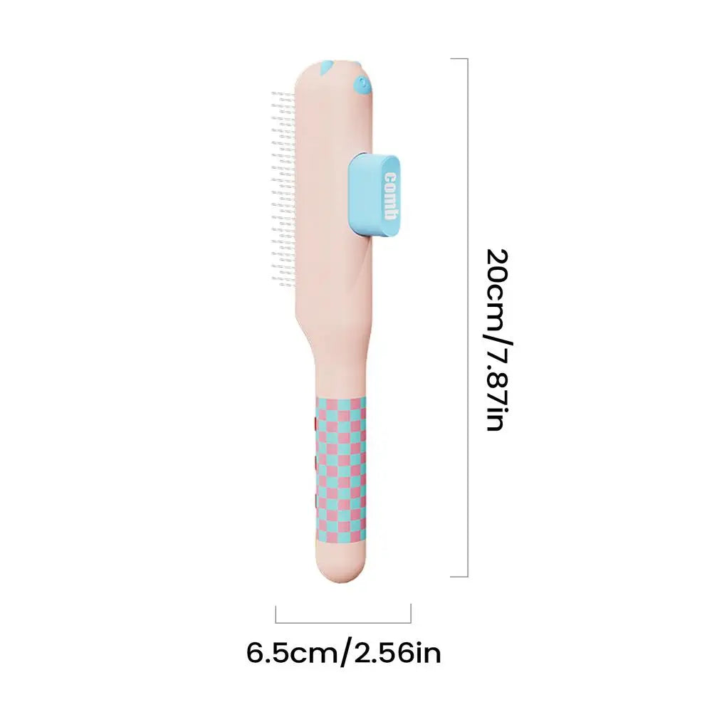 Self-Cleaning Slicker Brush – Pet Hair Removal Comb for Cats & Dogs Pet Grooming Brush PLUSH Pinks