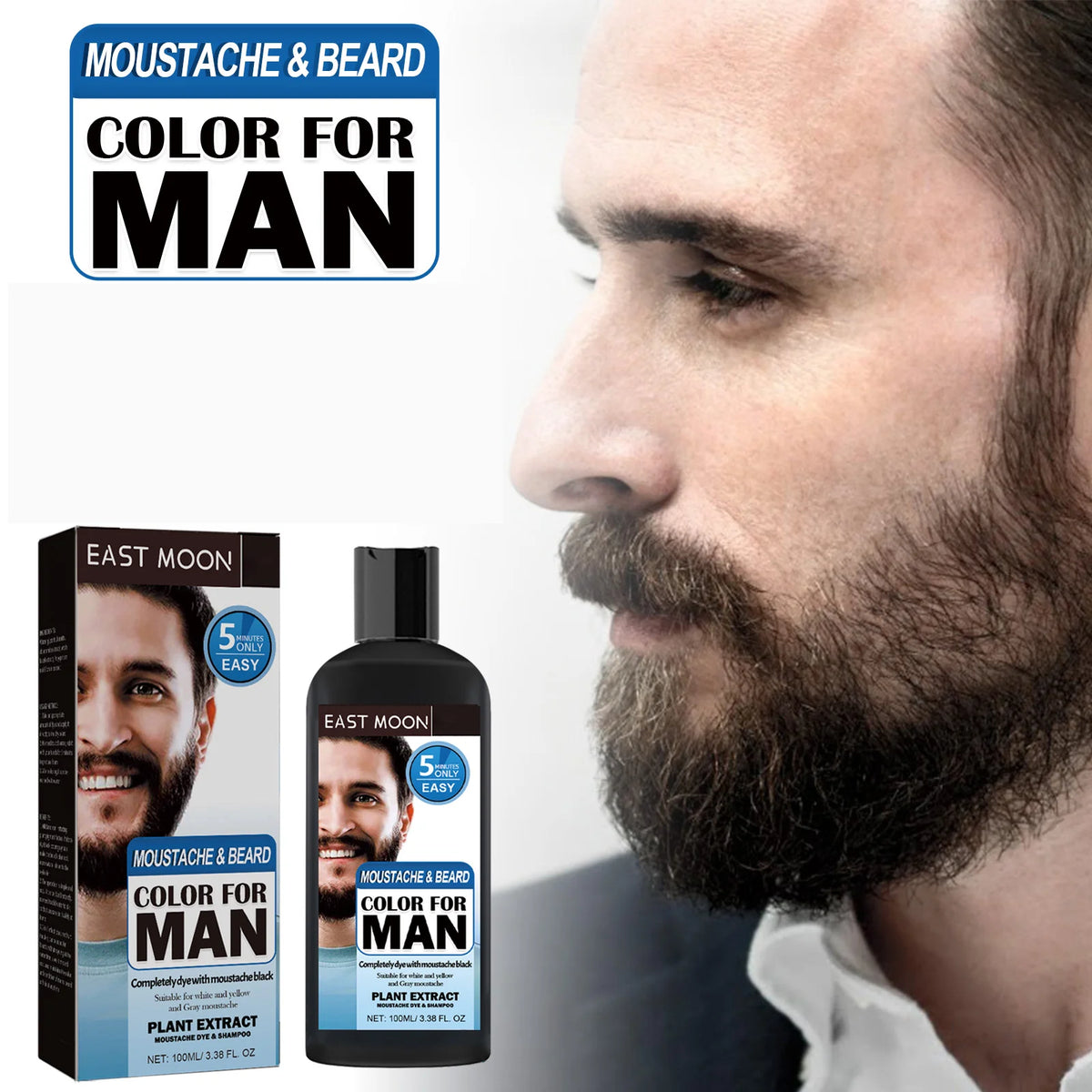 Chamomile Beard Dye Shampoo 2-in-1 Color & Cleanse 100ml Beard Dye Shampoo PLUSH