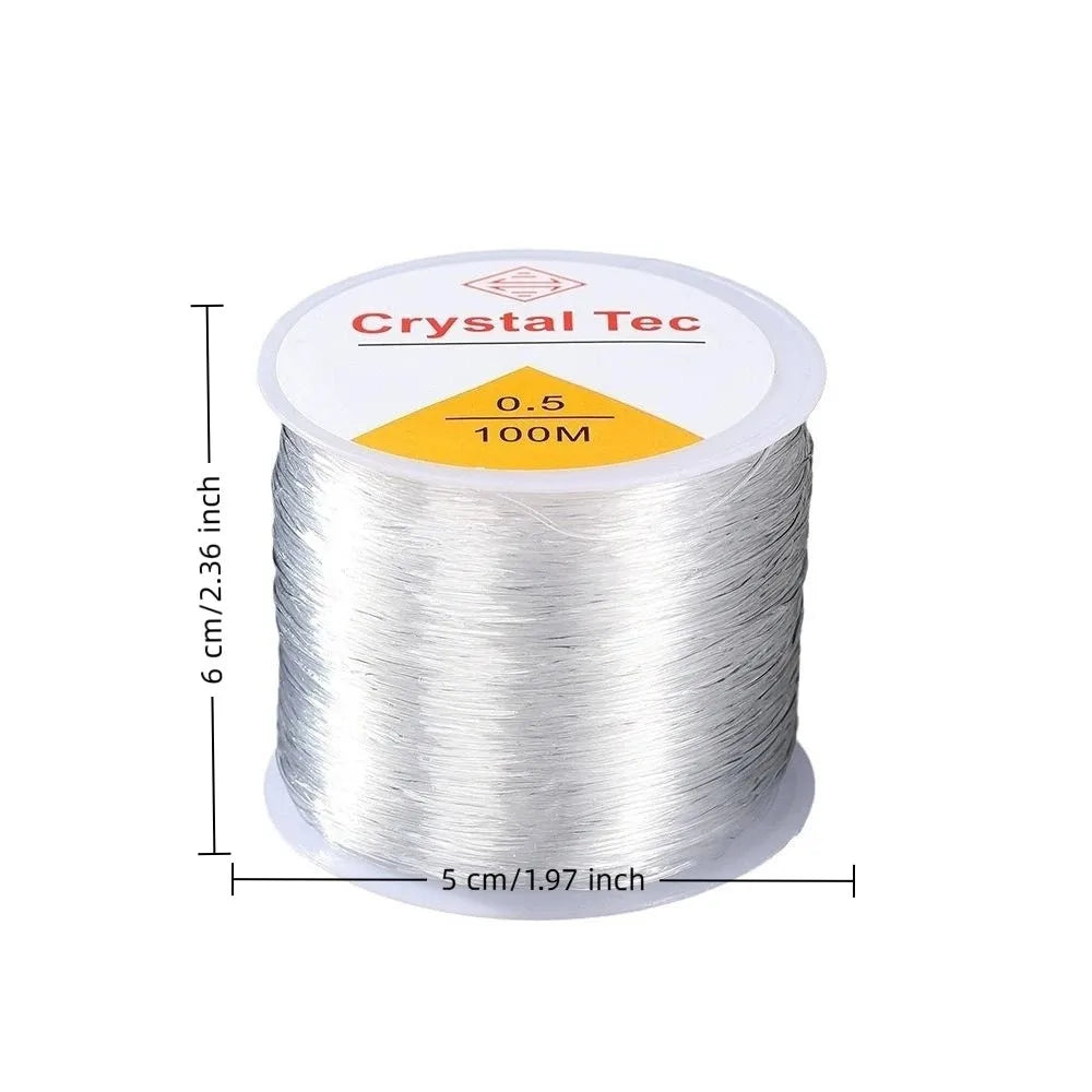 Elastic Crystal Cord 0.4–2mm Clear Stretch Beading Thread 100m Beading Cord PLUSH