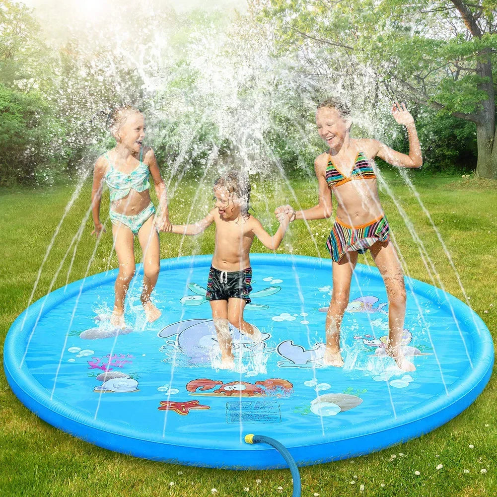 170cm Inflatable Water Spray Sprinkler Play Mat for Kids Kids Sprinkler Play Mat PLUSH