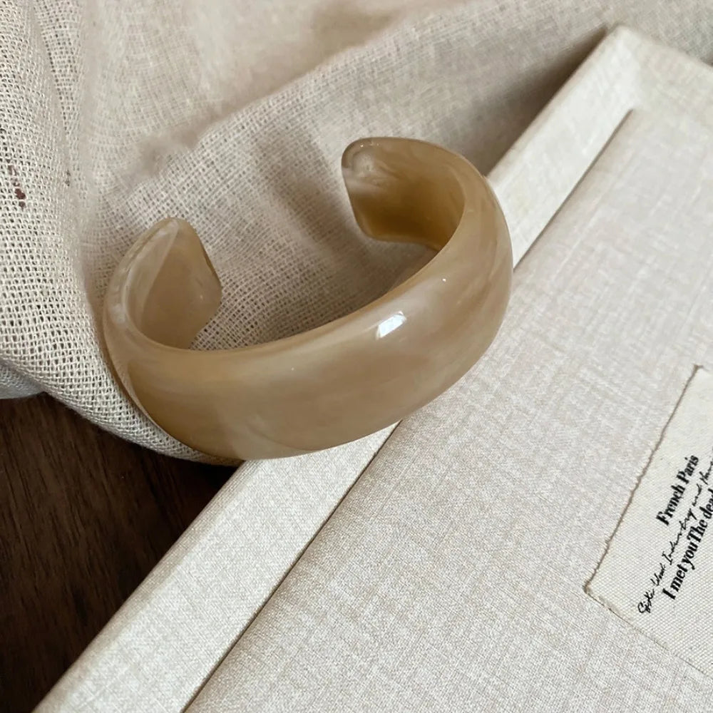 Irregular Acrylic C-Shape Cuff Bangle | Wide Open Wrist Jewelry Acrylic Cuff Bangle PLUSH Style 6