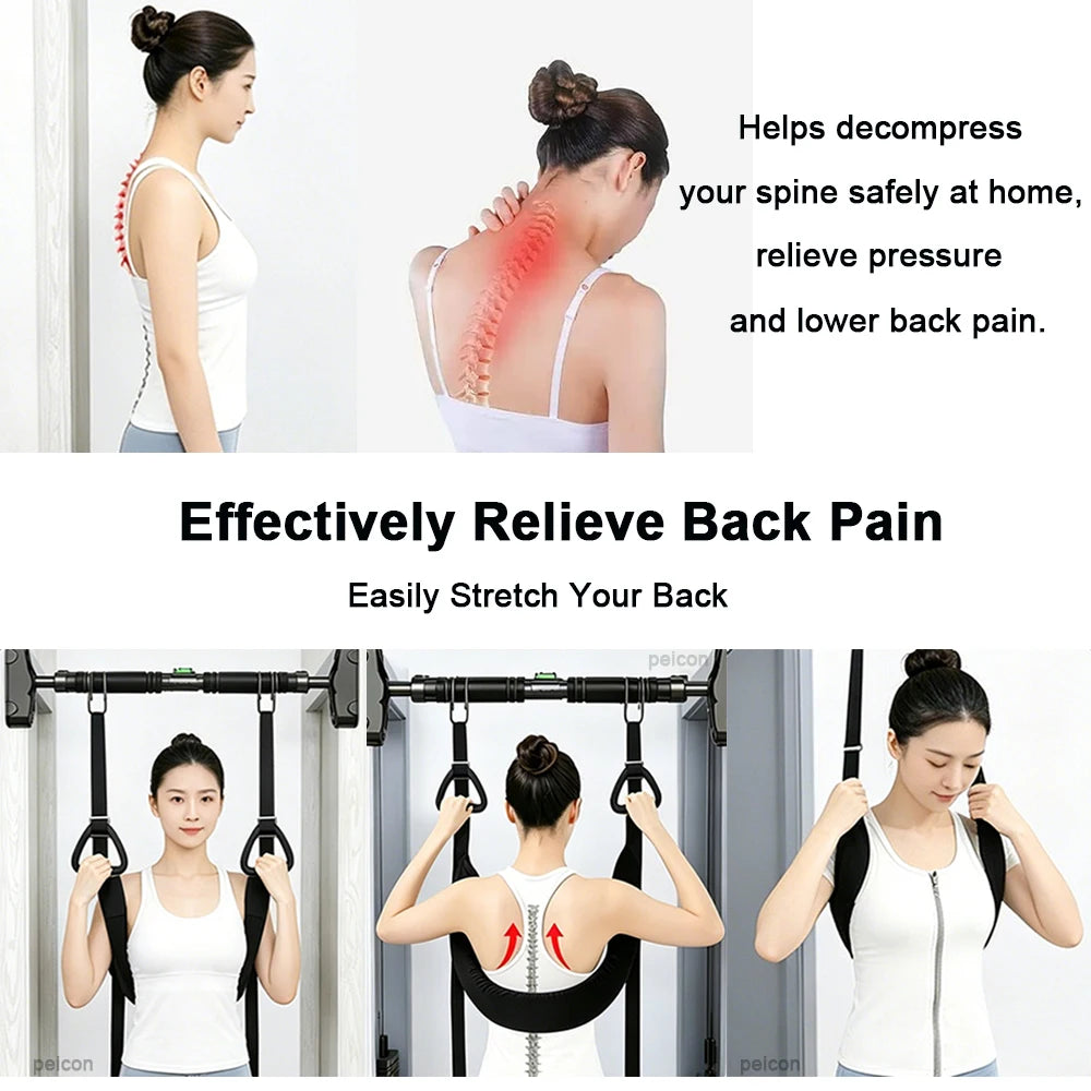 Lumbar Traction Belt – Ergonomic Spinal Back Stretching Device Back Stretching Belt PLUSH