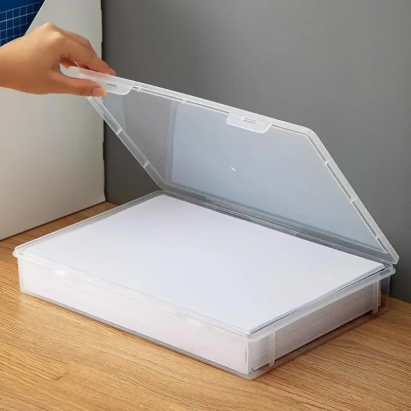 A4 Clear File Organizer Box with Lid | Document Storage Document Storage Box PLUSH