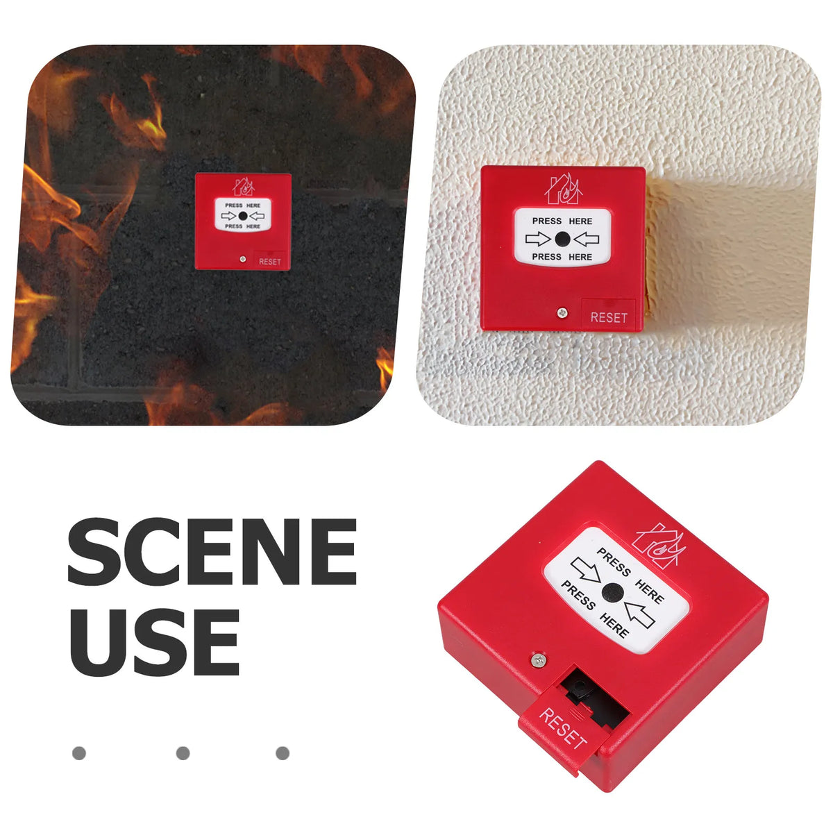 Manual Fire Alarm Call Point | Wall Mount Emergency Reset Button Fire Alarm Call Point PLUSH