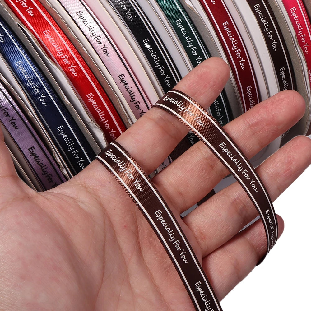 100 Yards "Especially For You" Printed Polyester Ribbon 1cm Printed Craft Ribbon PLUSH