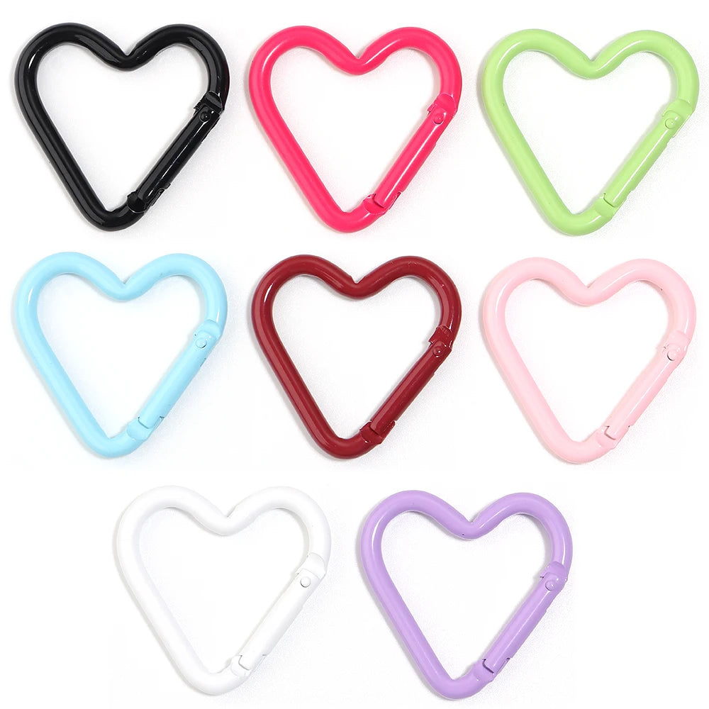 5pcs Heart Spring Clasp Carabiner Clips – DIY Jewelry Making Jewelry Clasp Findings PLUSH