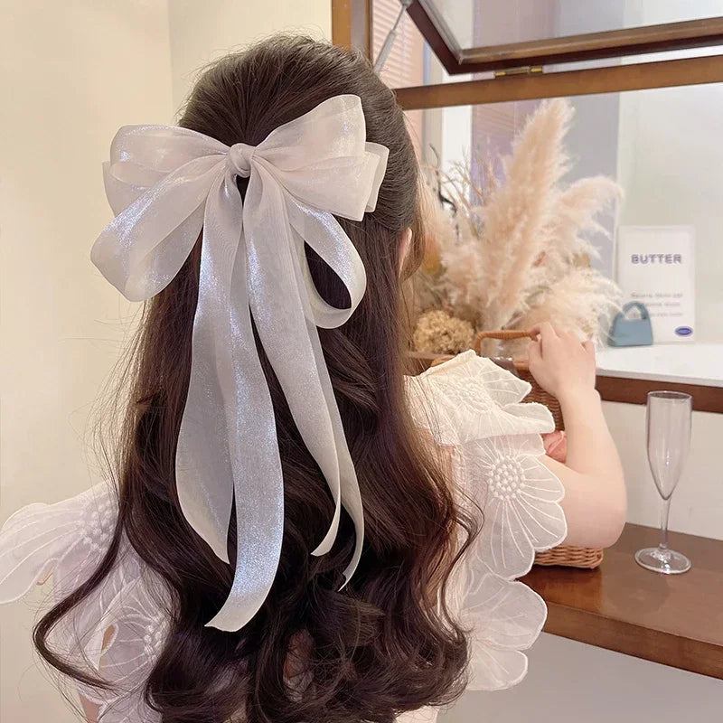 Ribbon Bow Hair Clips – Elegant Barrettes for Women & Girls Ribbon Bow Barrette PLUSH
