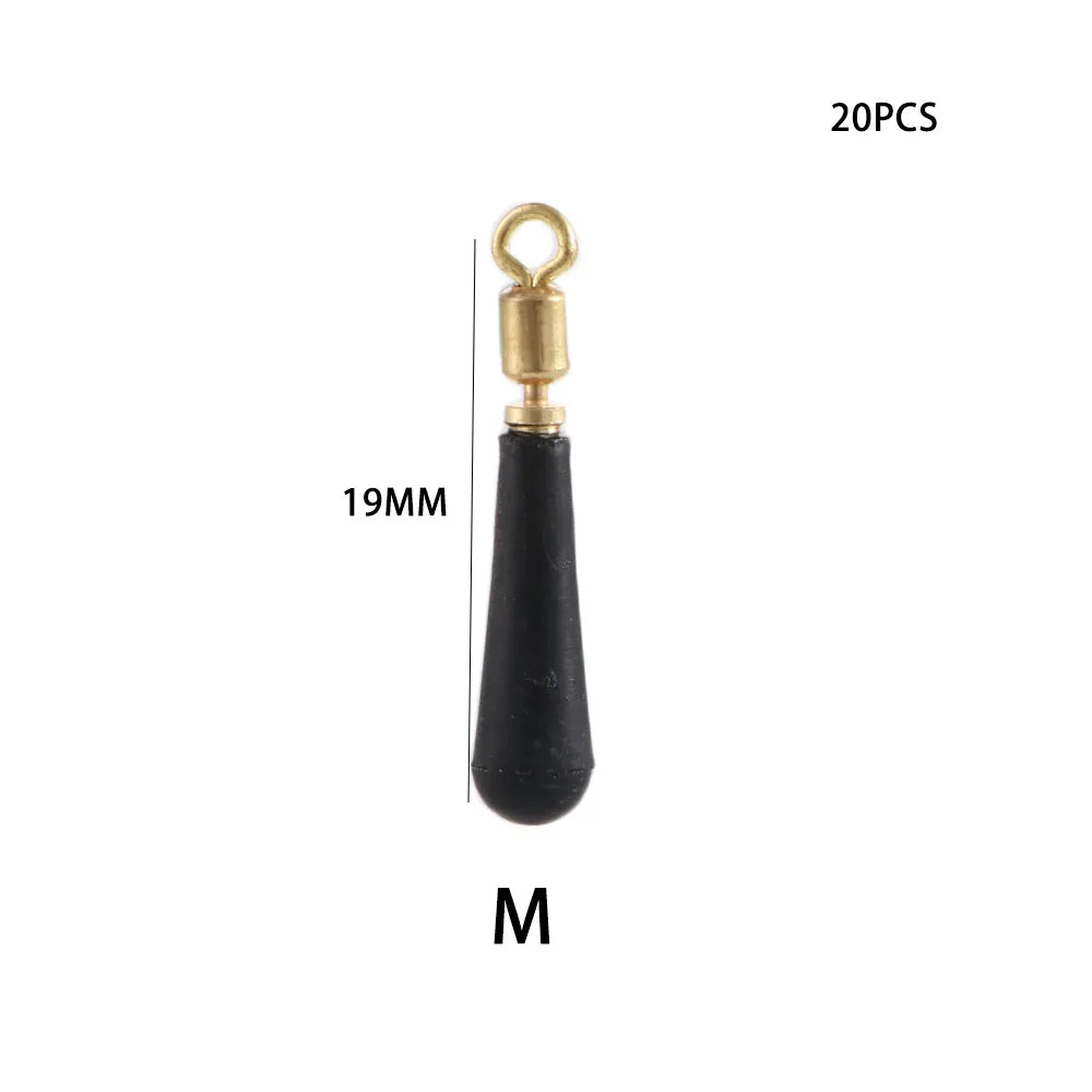 20pcs Rotating Fishing Float Seat – Copper & Rubber Bobber Set Fishing Float Seat PLUSH M
