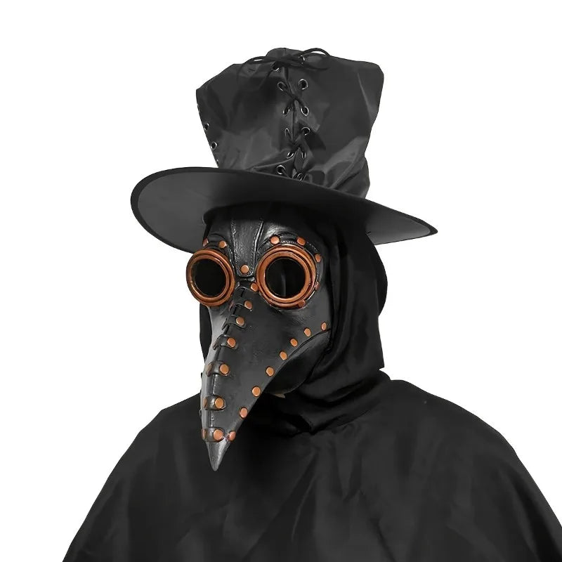Bird Beak Plague Doctor Mask | Natural Latex Steampunk Cosplay Costume Mask PLUSH