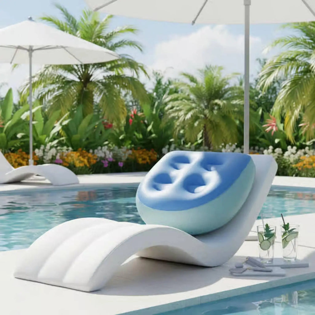 Inflatable Bath Cushion Spa Seat | Non-Slip Suction Cups Inflatable Bath Seat PLUSH