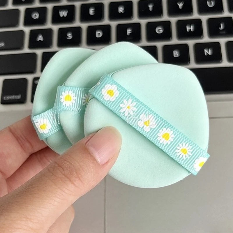 Green Ribbon Air Cushion Powder Puff Set – Latex-Free Cosmetic Powder Puff PLUSH