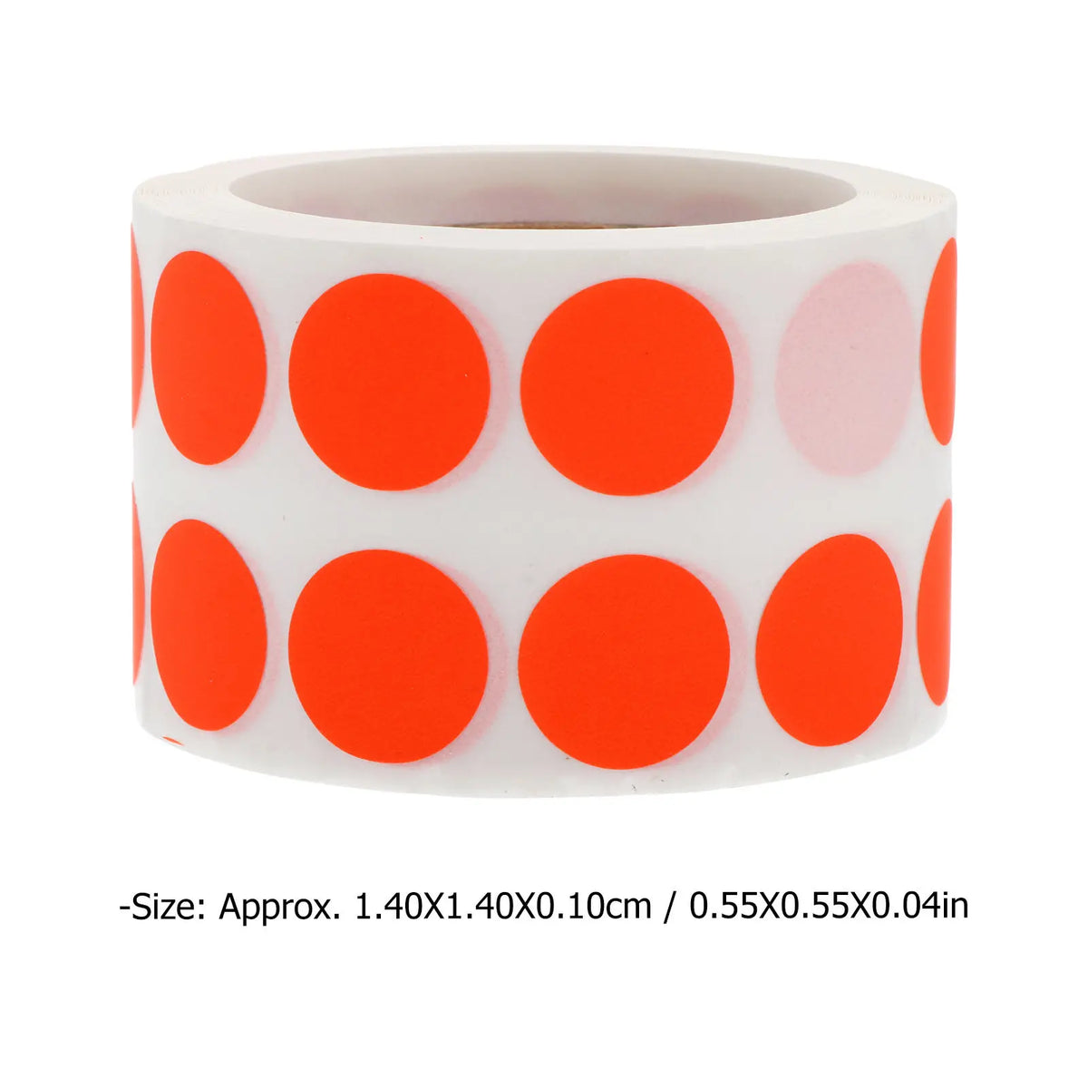 Fluorescent Dot Stickers Roll 1000pcs | Color Coding Labels Craft Dot Stickers PLUSH Red