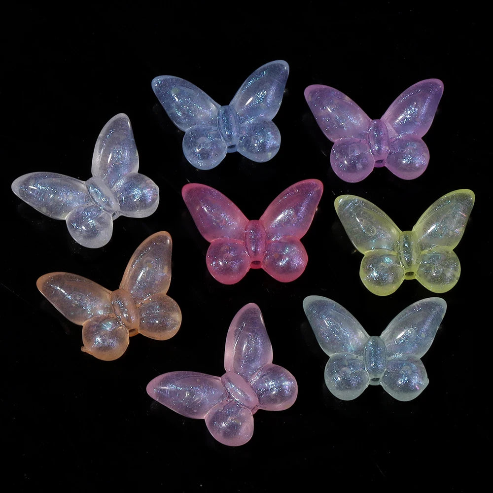 50pcs Acrylic Butterfly Beads – Colorful DIY Jewelry Spacers Acrylic Spacer Beads PLUSH