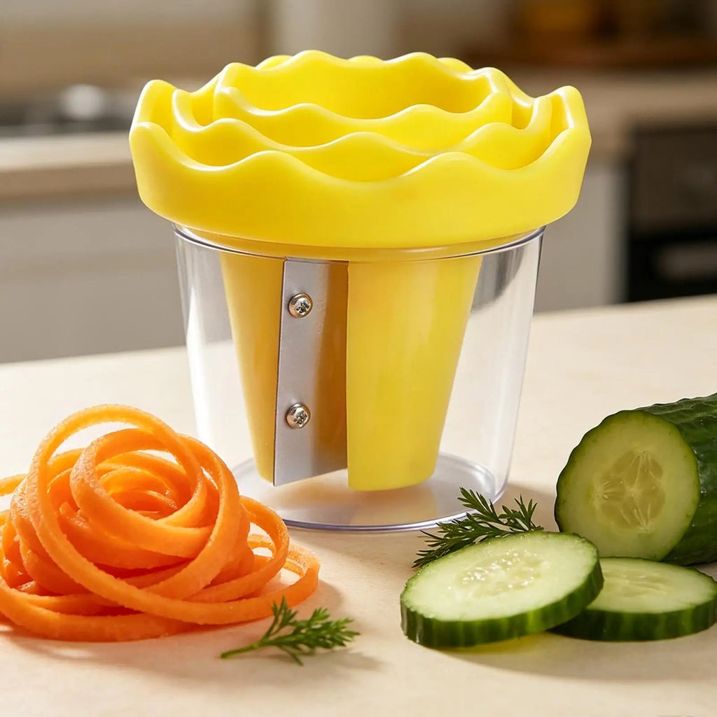 Spiral Vegetable Cutter Flower Slicer & Grater Kitchen Tool Spiral Vegetable Slicer PLUSH