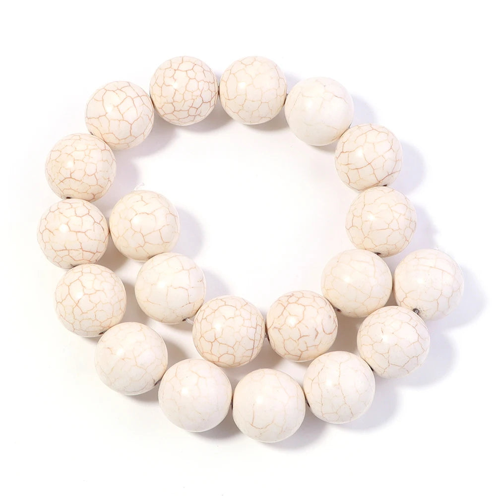 White Turquoise Stone Beads 3-20mm | DIY Jewelry Making Stone Jewelry Beads PLUSH 20mm-ap18pcs