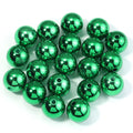 20pcs UV Metallic Round Acrylic Beads 16mm Christmas DIY Jewelry Acrylic Spacer Beads PLUSH Green