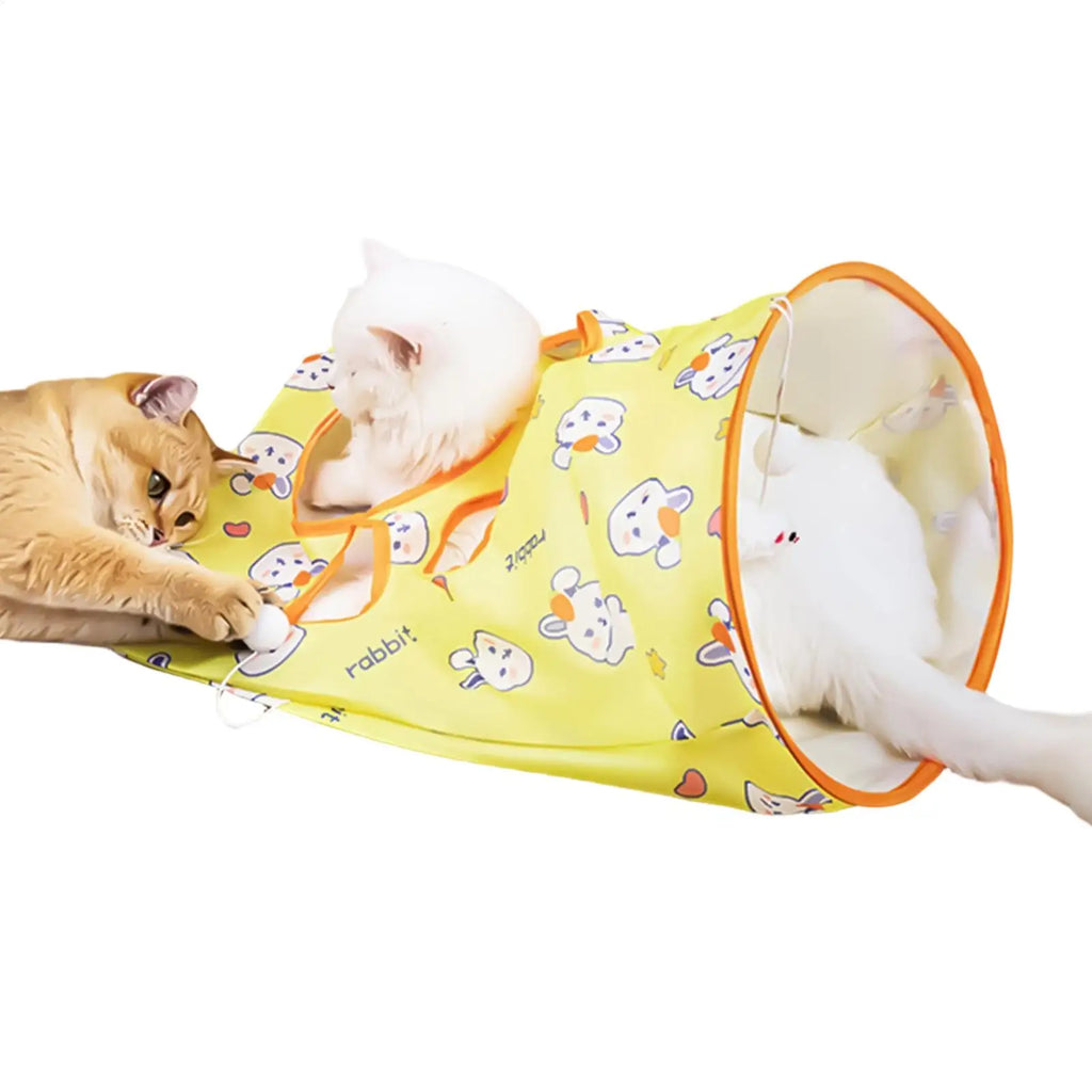 Foldable Cat Tunnel Toy with Crinkle Paper | Interactive Pet Toy Cat Tunnel Toy PLUSH