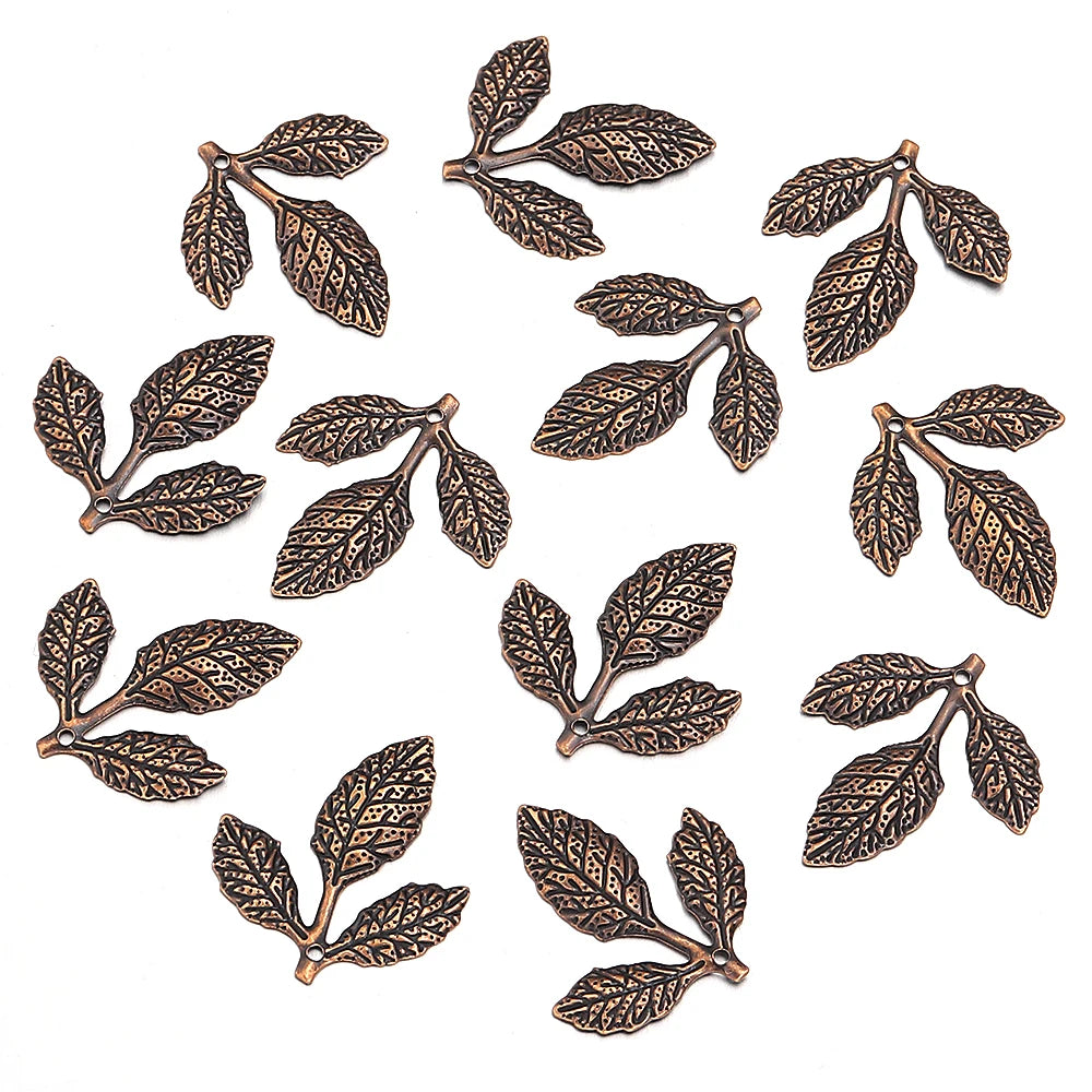 50pcs Vintage Iron Leaf Charms – DIY Jewelry Pendants Jewelry Charms PLUSH Antique Copper
