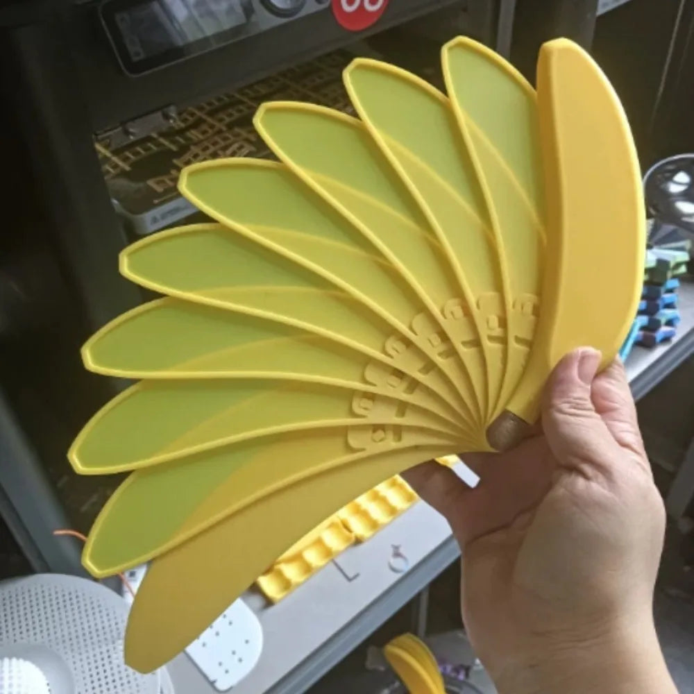 3D Banana Folding Fan – Costume Prop, Party Favor & Artistic Décor Novelty Folding Fan PLUSH Yellow