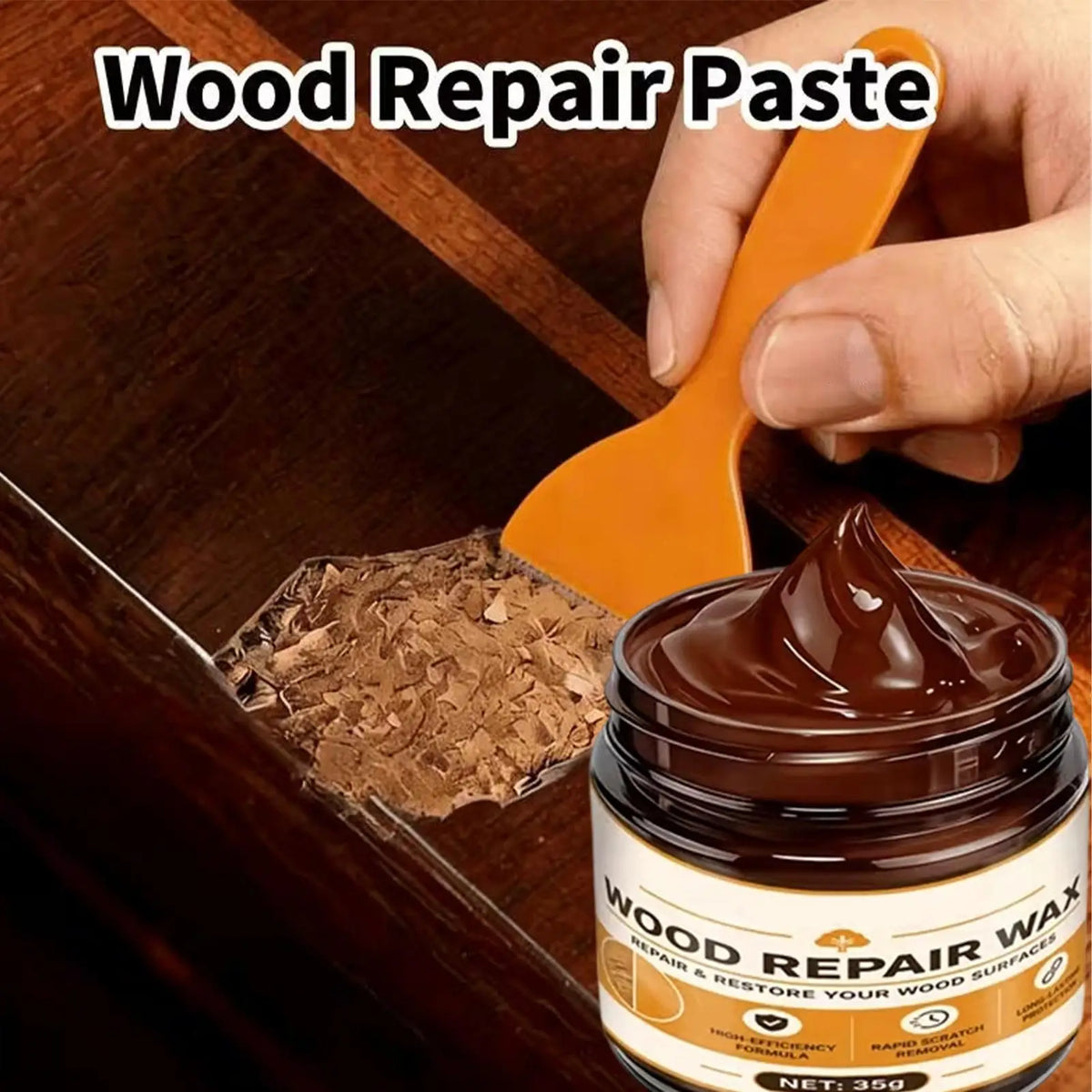 Wood Scratch Repair Paste – Furniture & Floor Filler 35g Wood Repair Paste PLUSH