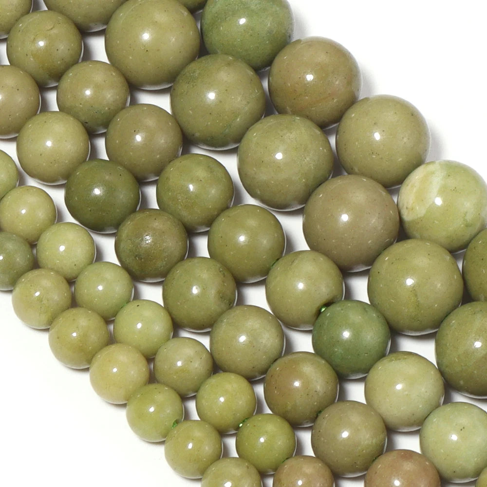 Dark Avocado Green Natural Stone Beads 6/8/10mm DIY Jewelry Natural Stone Beads PLUSH