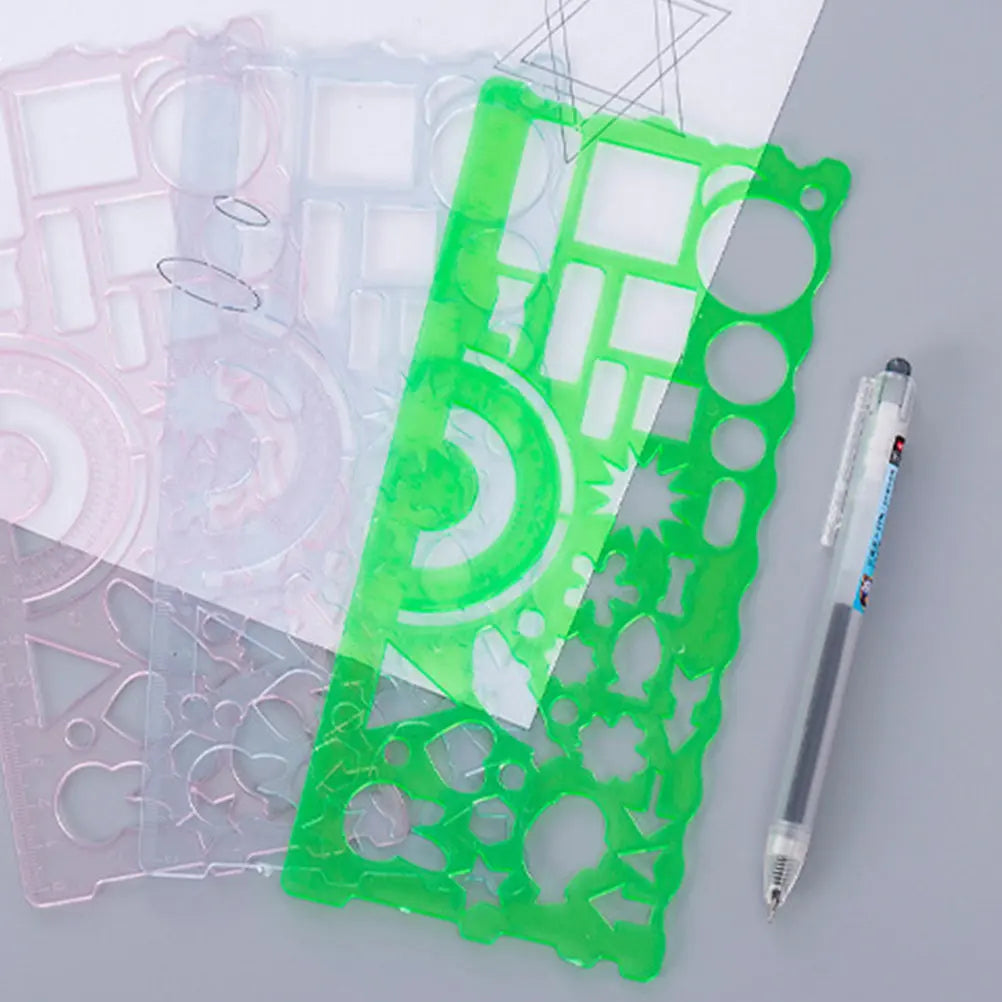 12pcs Geometric Drawing Template Stencil Set – Architecture & Art Geometric Drawing Stencils PLUSH