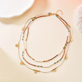 Bohemian Multi-Layer Bead Necklace – Brown Clavicle Chain Beaded Necklace PLUSH Brown
